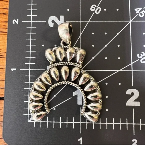 Sterling Silver Naja PendantSolid BackClassic Southwestern Design
